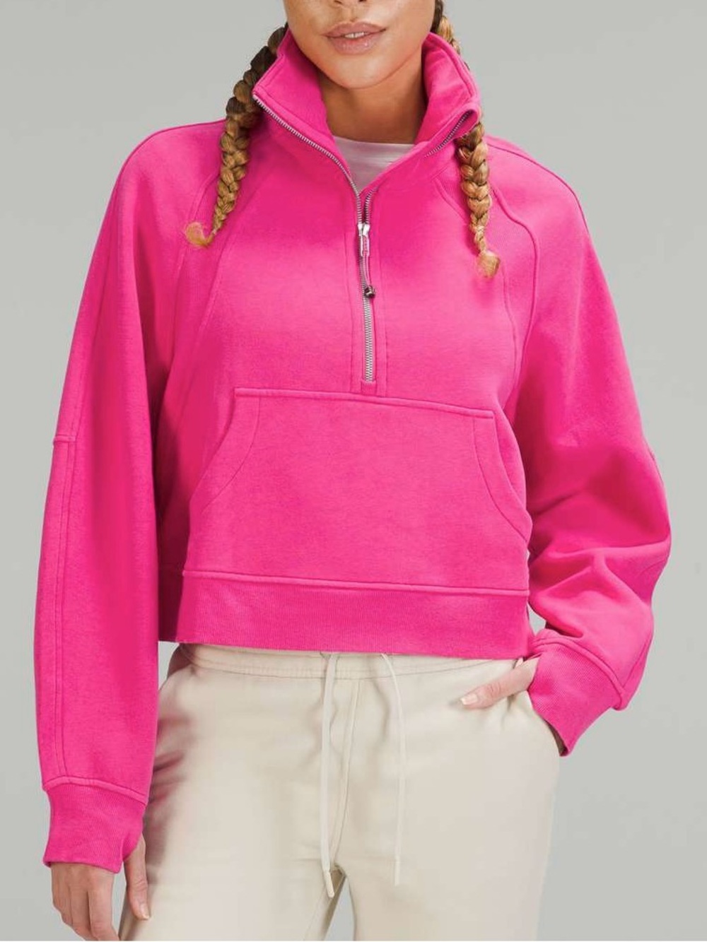 lululemon XL/XXL Scuba Oversized Funnel Neck Half Zip Sweatshirt Sonic Pink